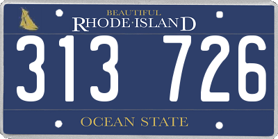 RI license plate 313726