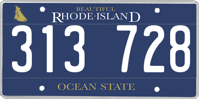 RI license plate 313728