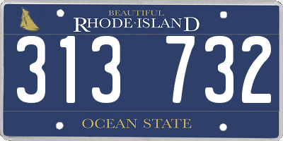 RI license plate 313732