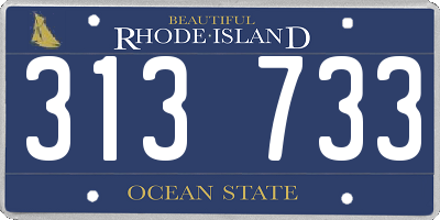 RI license plate 313733