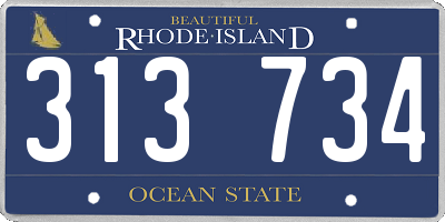RI license plate 313734