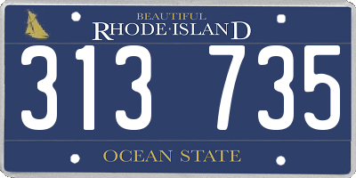 RI license plate 313735