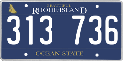 RI license plate 313736