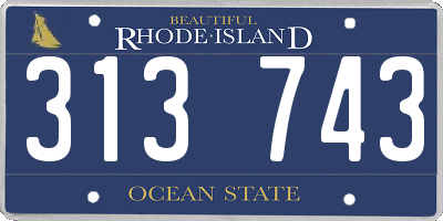 RI license plate 313743