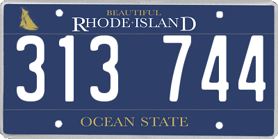 RI license plate 313744