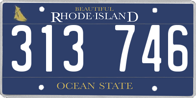 RI license plate 313746