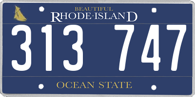 RI license plate 313747