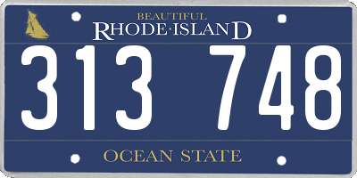 RI license plate 313748