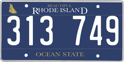 RI license plate 313749