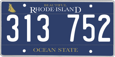 RI license plate 313752