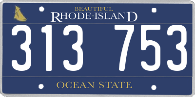 RI license plate 313753