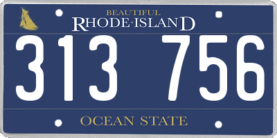RI license plate 313756