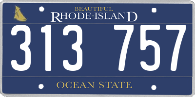 RI license plate 313757