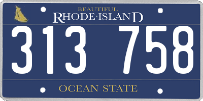 RI license plate 313758