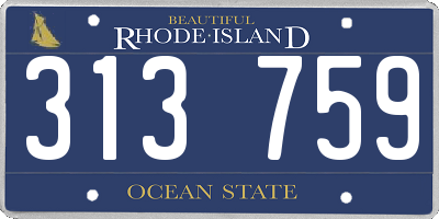 RI license plate 313759