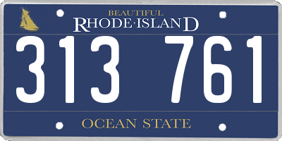 RI license plate 313761