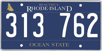 RI license plate 313762