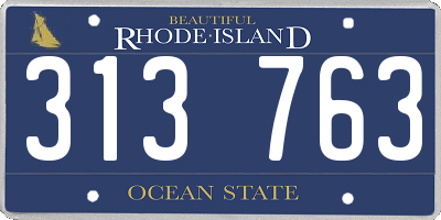 RI license plate 313763