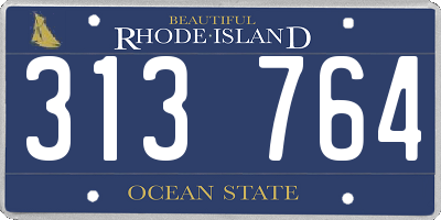 RI license plate 313764