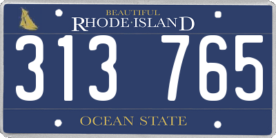 RI license plate 313765