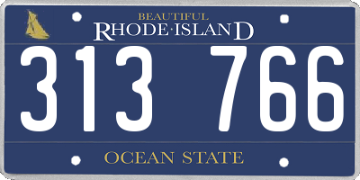 RI license plate 313766