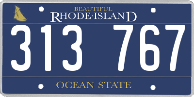 RI license plate 313767