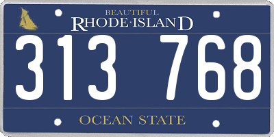 RI license plate 313768