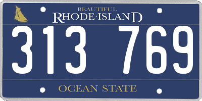 RI license plate 313769