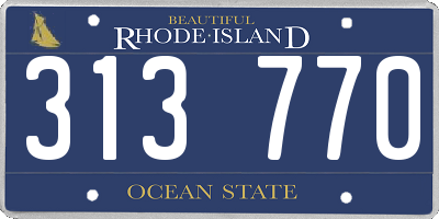 RI license plate 313770