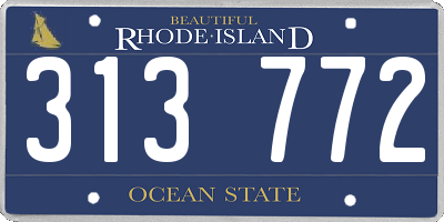 RI license plate 313772