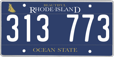 RI license plate 313773