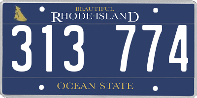 RI license plate 313774