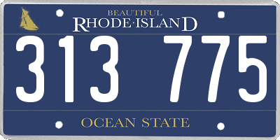 RI license plate 313775