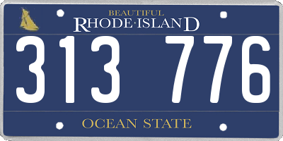 RI license plate 313776