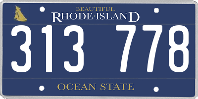 RI license plate 313778