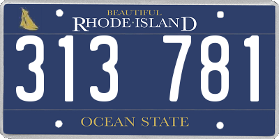 RI license plate 313781