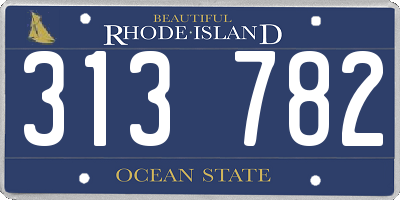 RI license plate 313782