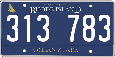 RI license plate 313783
