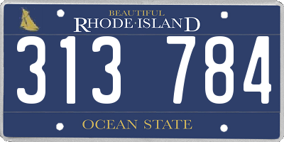 RI license plate 313784