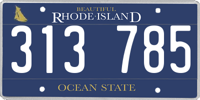 RI license plate 313785