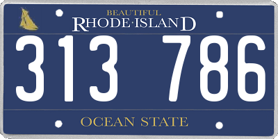 RI license plate 313786