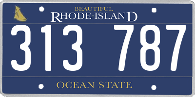 RI license plate 313787