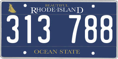 RI license plate 313788