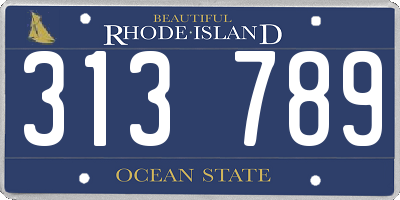 RI license plate 313789