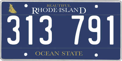 RI license plate 313791