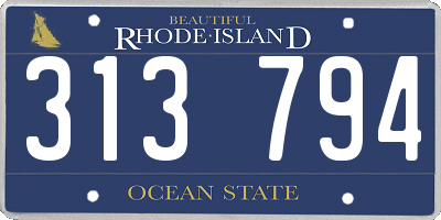 RI license plate 313794