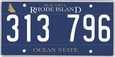 RI license plate 313796