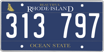 RI license plate 313797