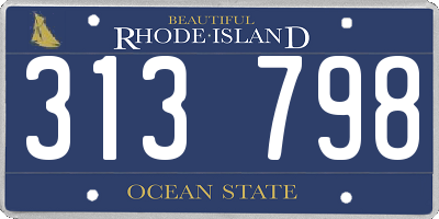 RI license plate 313798