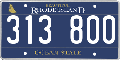 RI license plate 313800